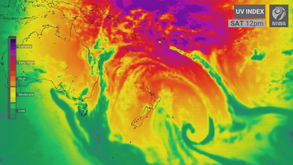 UV map of New Zealand for 21 Oct 2022