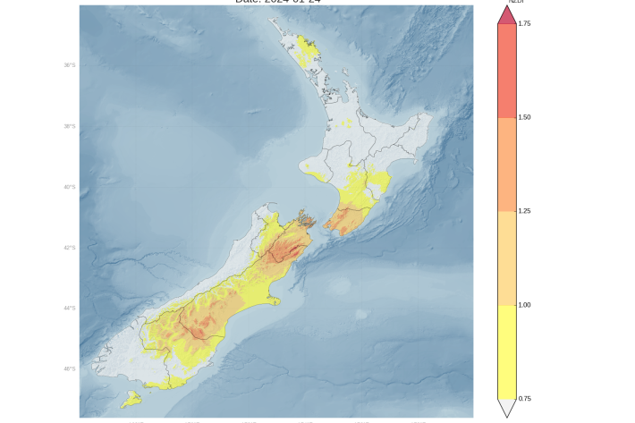 New Zealand Drought Index (NZDI) - 24 January 2024