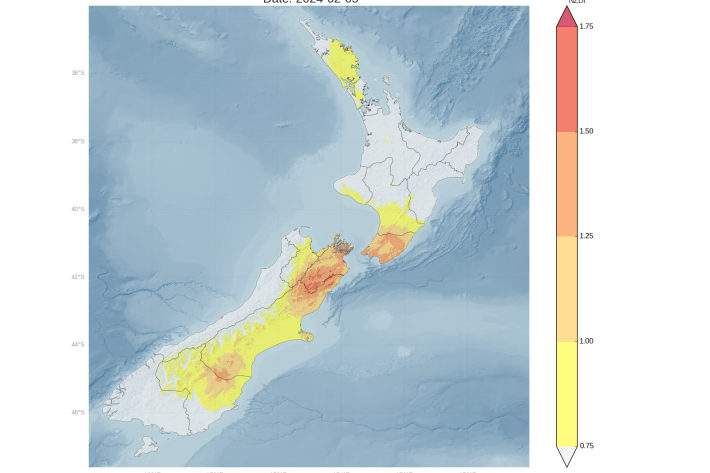 New Zealand Drought Index (NZDI) - 5 February 2024. [NIWA]