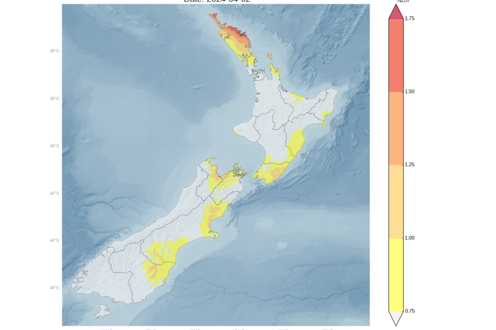 New Zealand Drought Index (NZDI) - 2 April 2024
