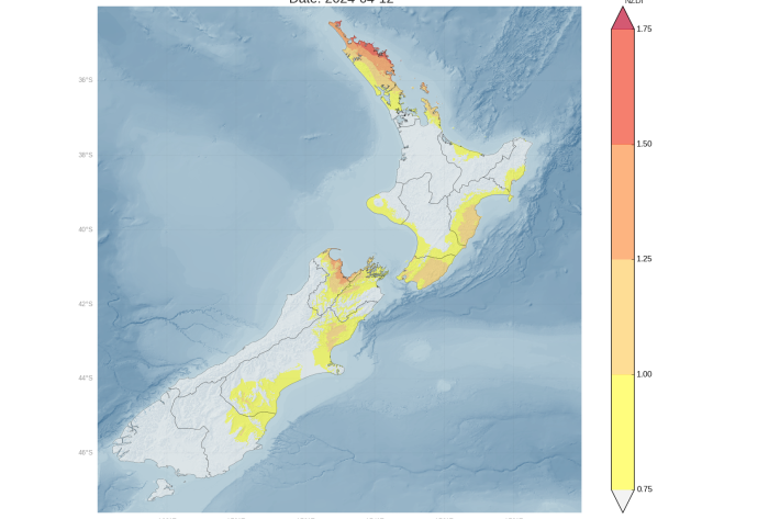 New Zealand Drought Index (NZDI) - 15 April 2024
