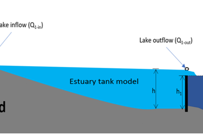 Conceptual cross-section of TopNet with estuary tank model