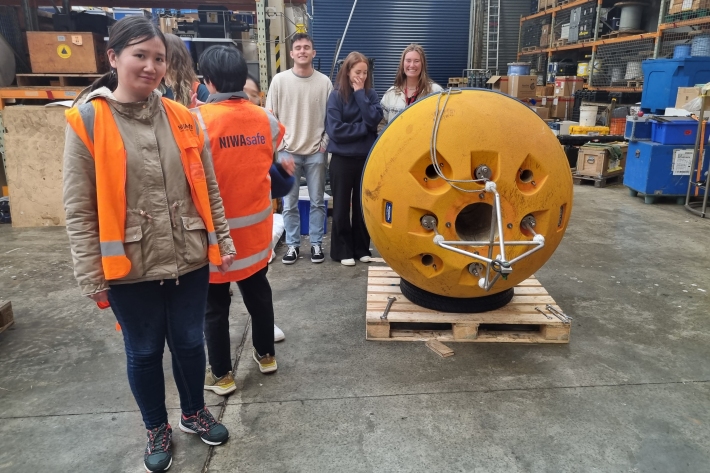 JGS students with spherical ADCP buoys