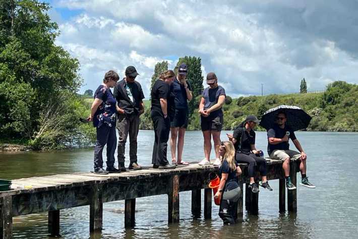 Researcher Michele Melcheir shows kahui clams