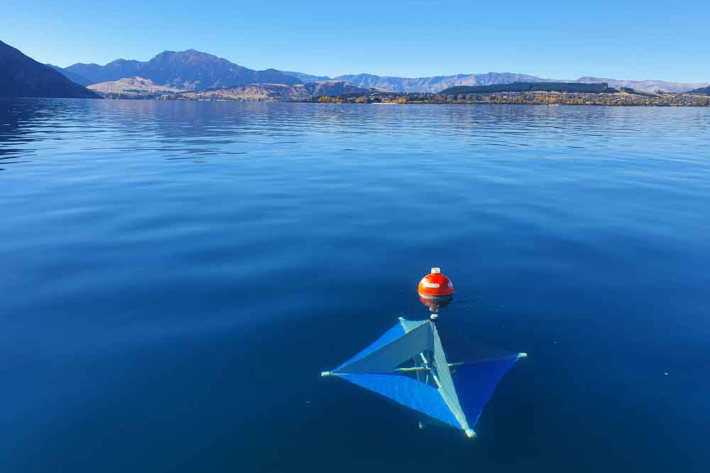 A drifter used in Lake Wanaka to measure surface currents.