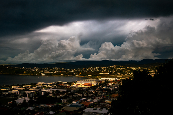 Storm clouds over Wellington