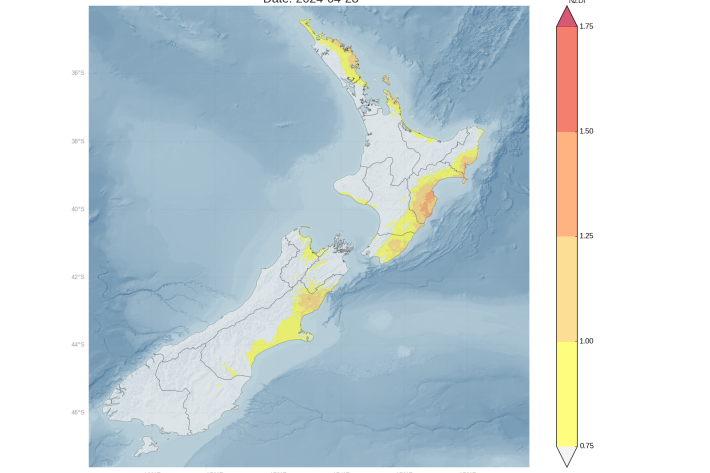 New Zealand Drought Index (NZDI) - 28 April 2024