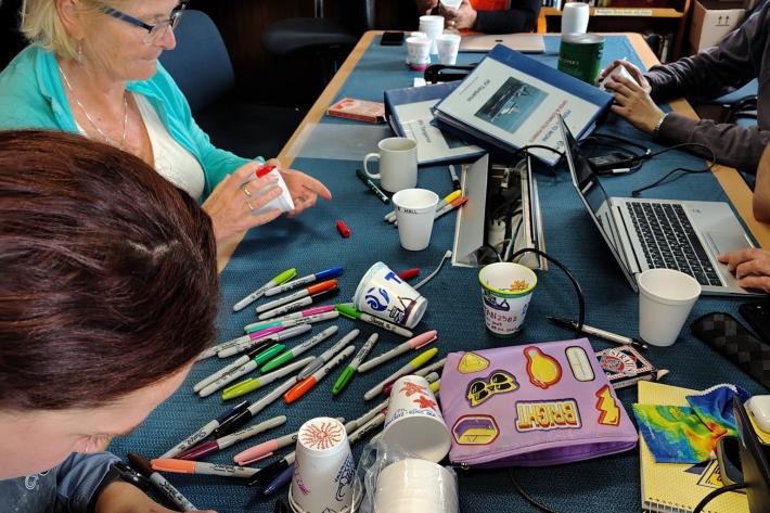 Cups are decorated to be deployed with the CTD