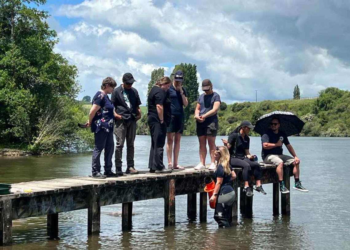 Researcher Michele Melcheir shows kahui clams