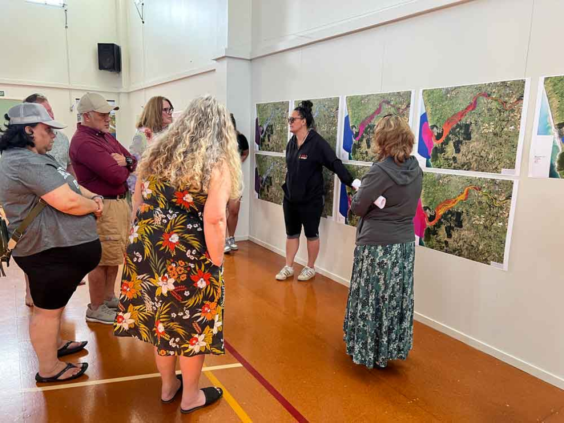 Detailing likely changes in the environment due to climate change was part of a climate adaptation visualisation exercise held with the Lower Waikato community at the Ake Ake Hall in November 2025. 