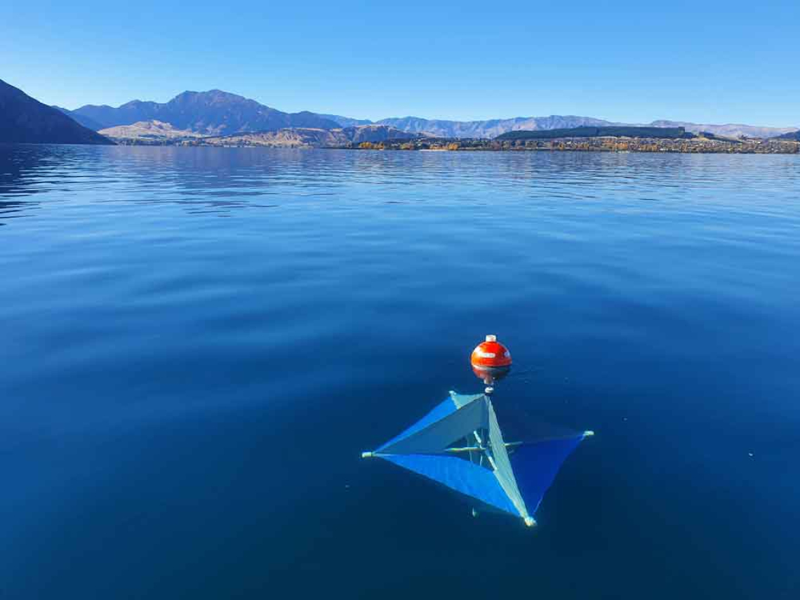 A drifter used in Lake Wanaka to measure surface currents.