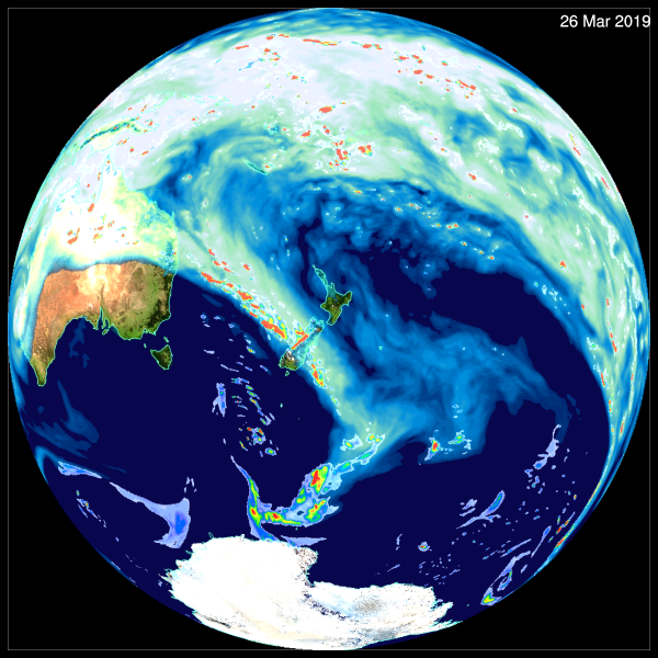 An example of an extreme atmospheric river impacting New Zealand in high-resolution climate model simulations produced at NIWA.