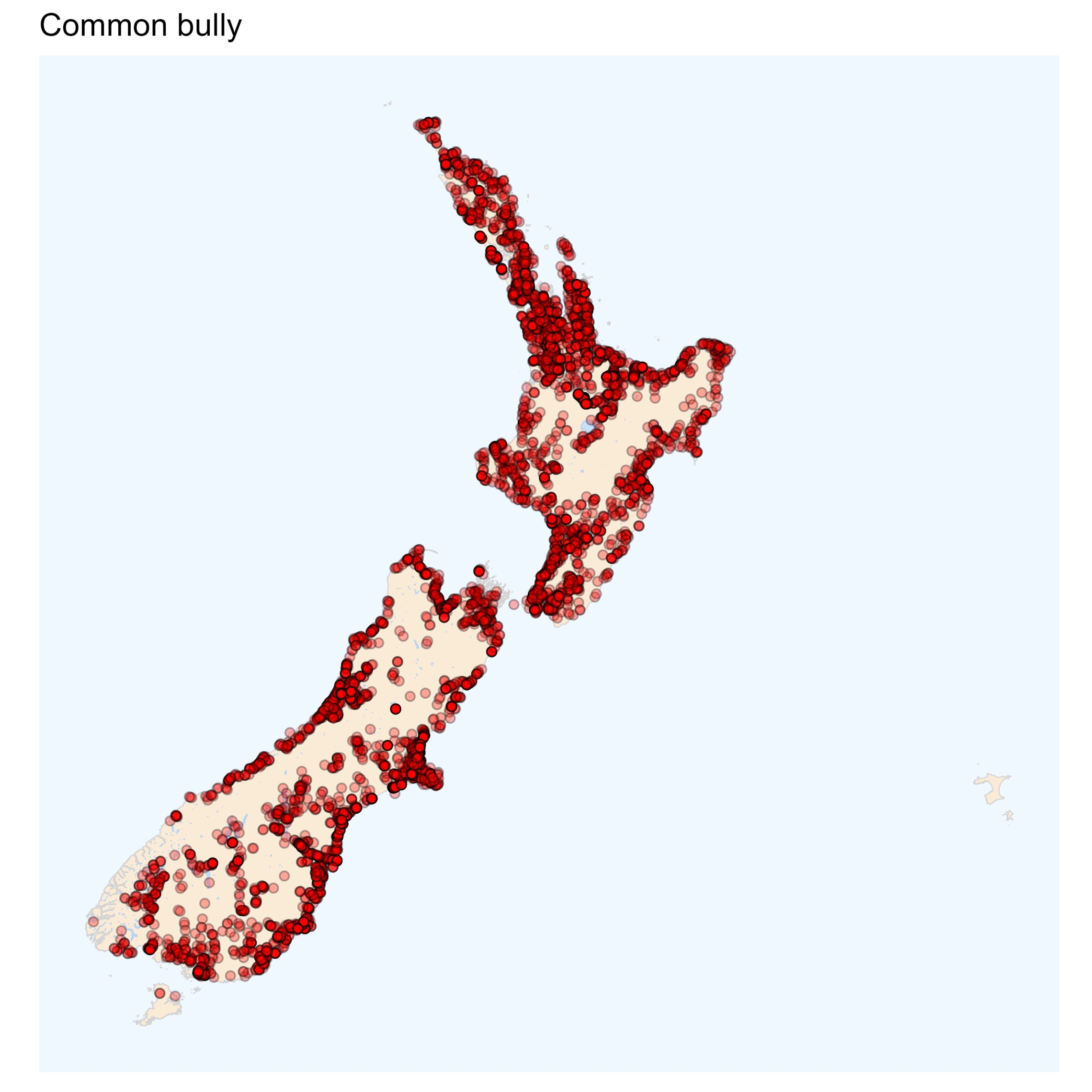 Common bully - distribution map [2024]
