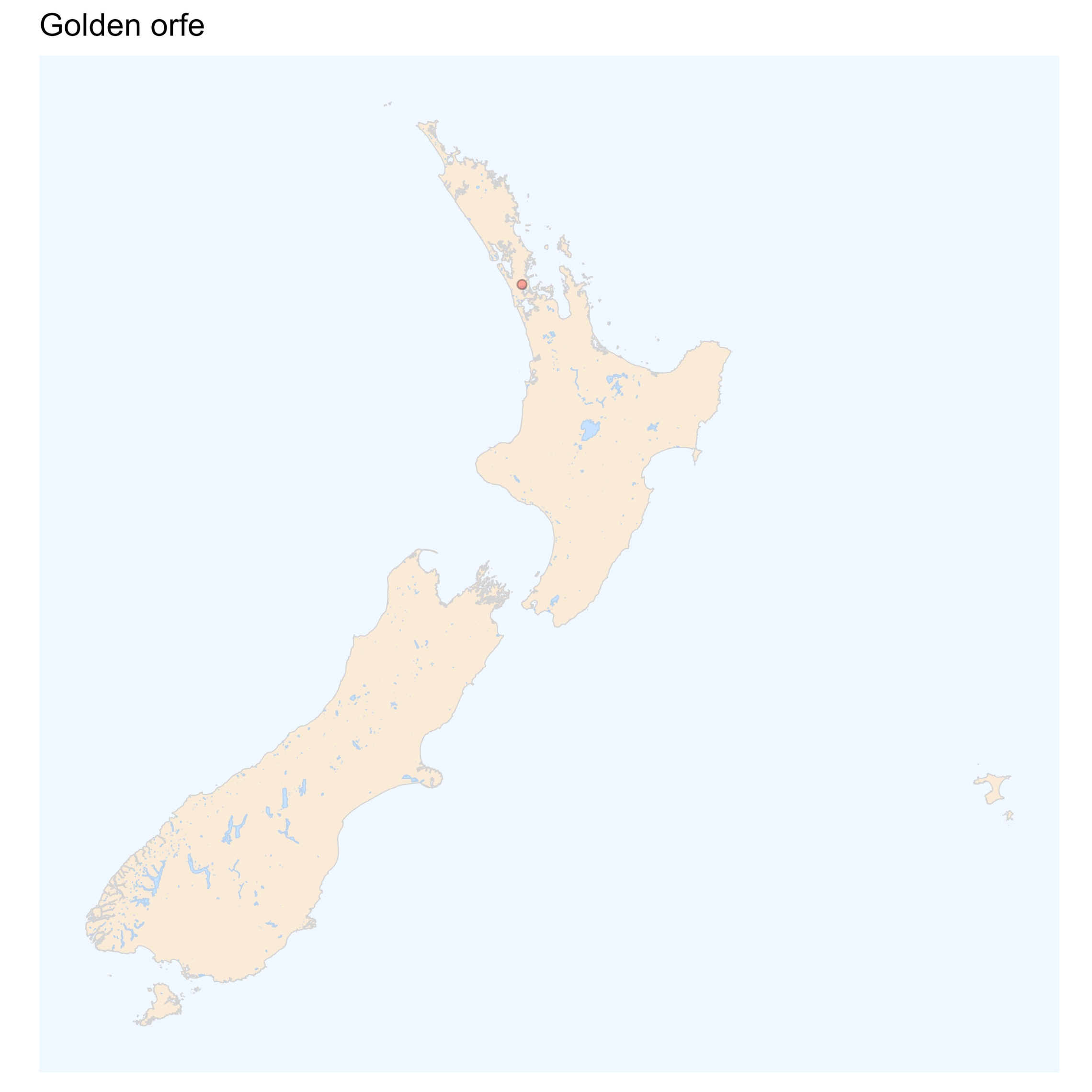 Golden orfe distribution map [2024]
