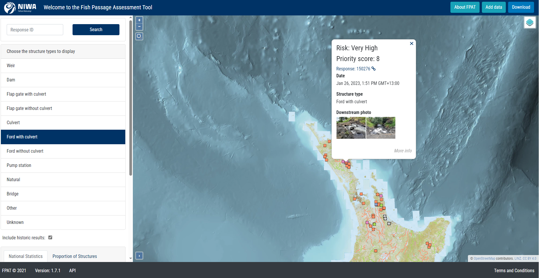 Fish Passage Assessment Tool - Web App screenshot