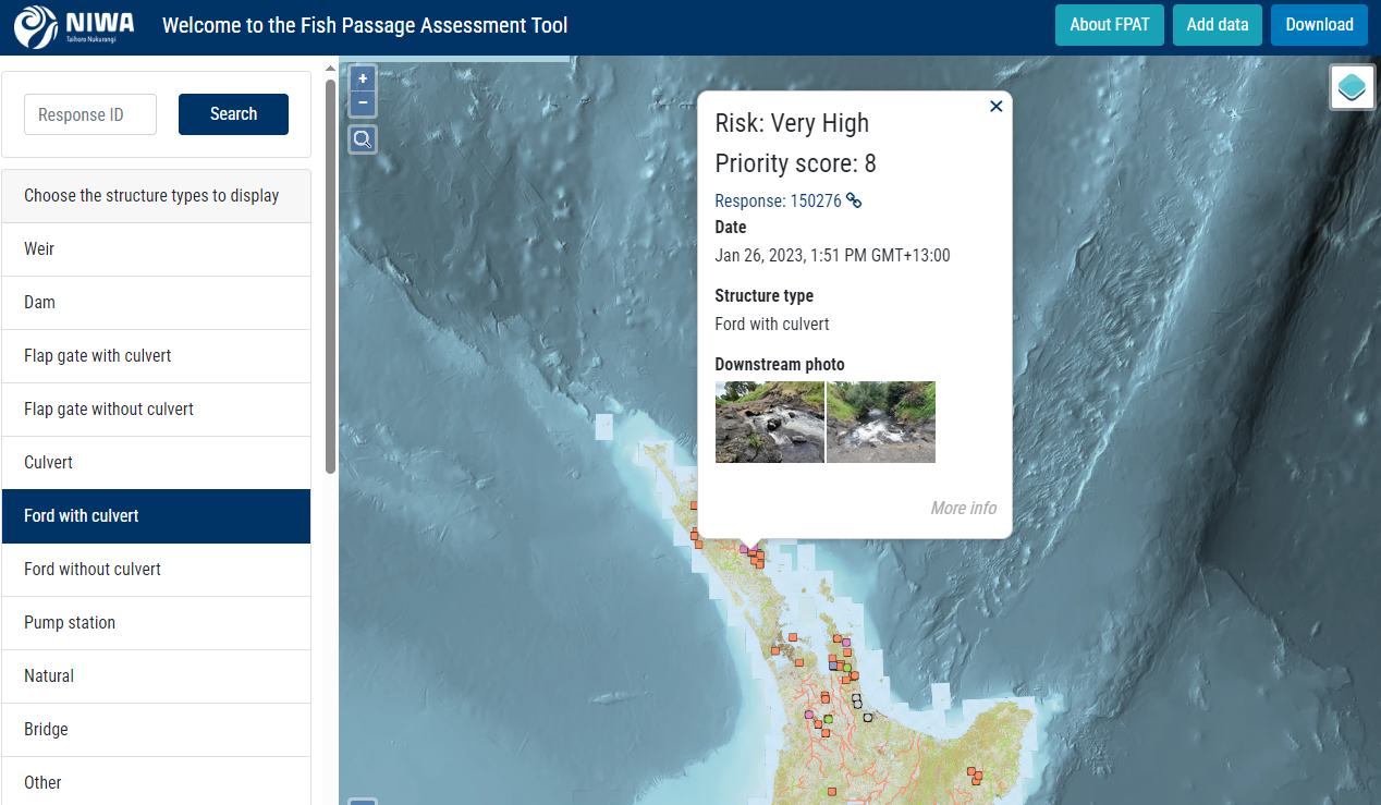 Fish Passage Assessment Tool - Web App screenshot