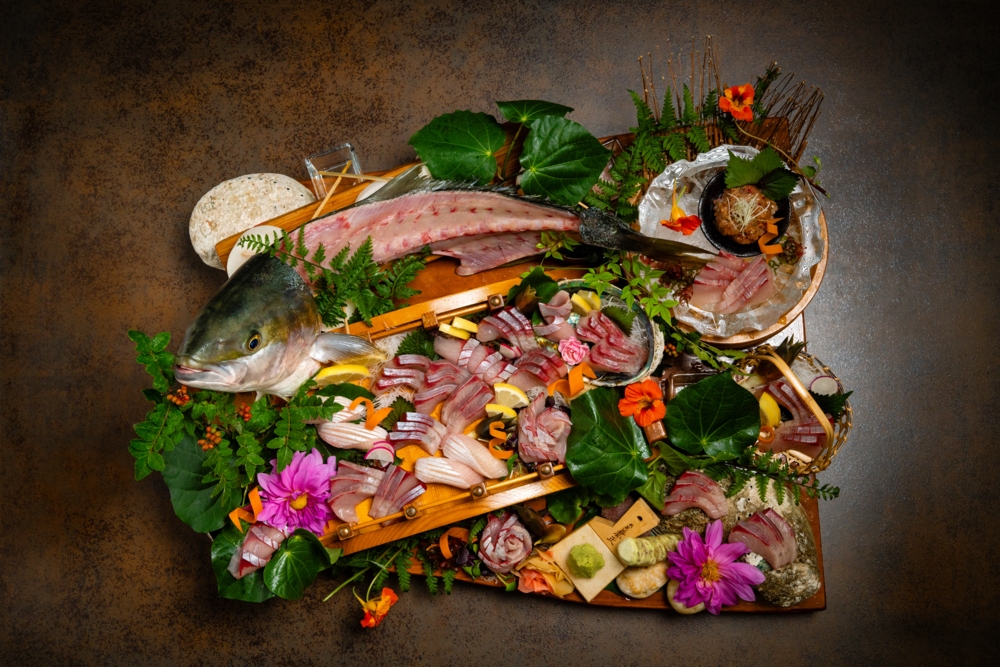 Haku sashimi rack by Chef Makoto Tokuyama of Cocoro restaurant