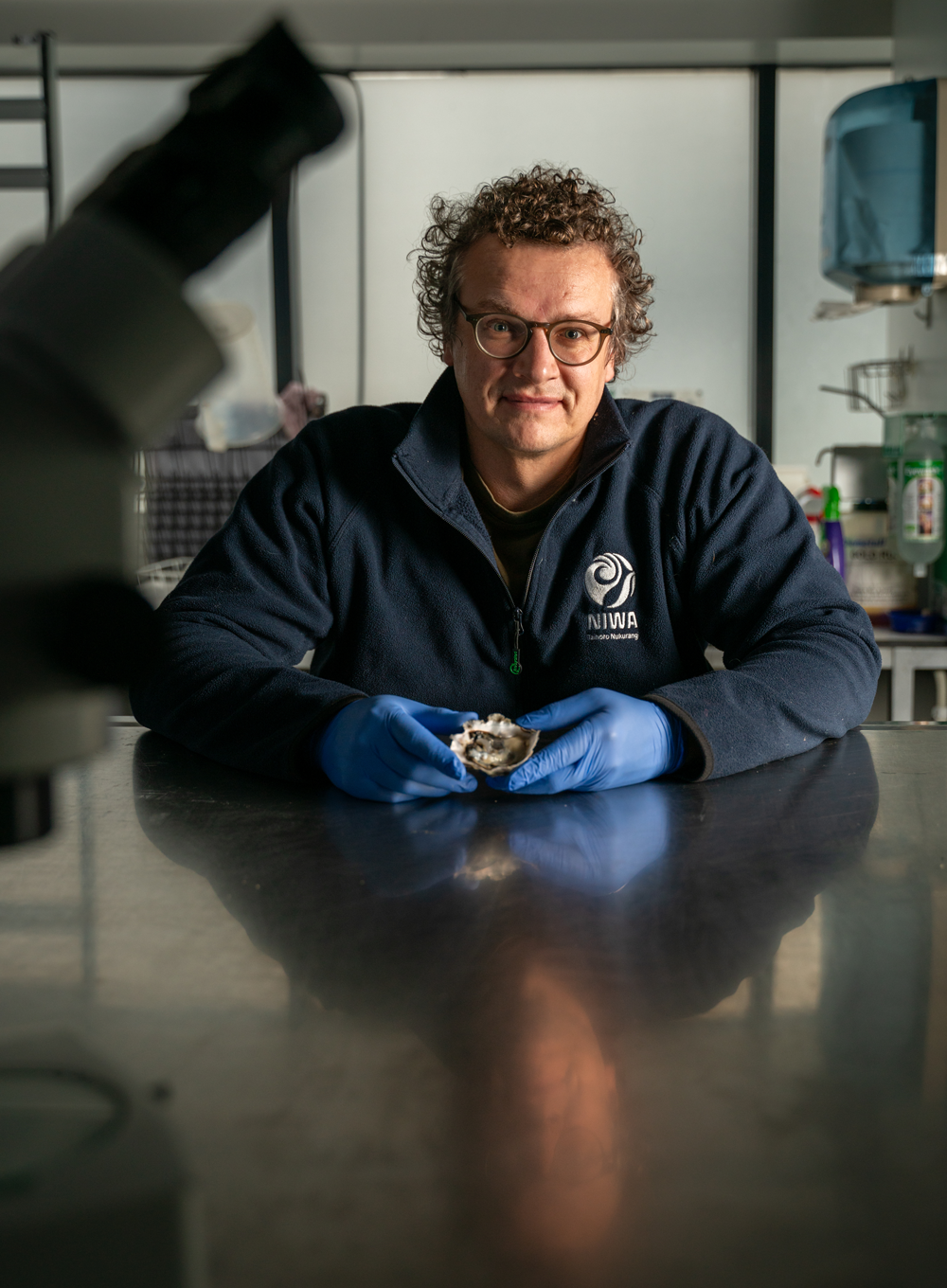 Marine biosecurity scientist Dr Henry Lane is researching how to predict outbreaks of shellfish disease under climate change. 