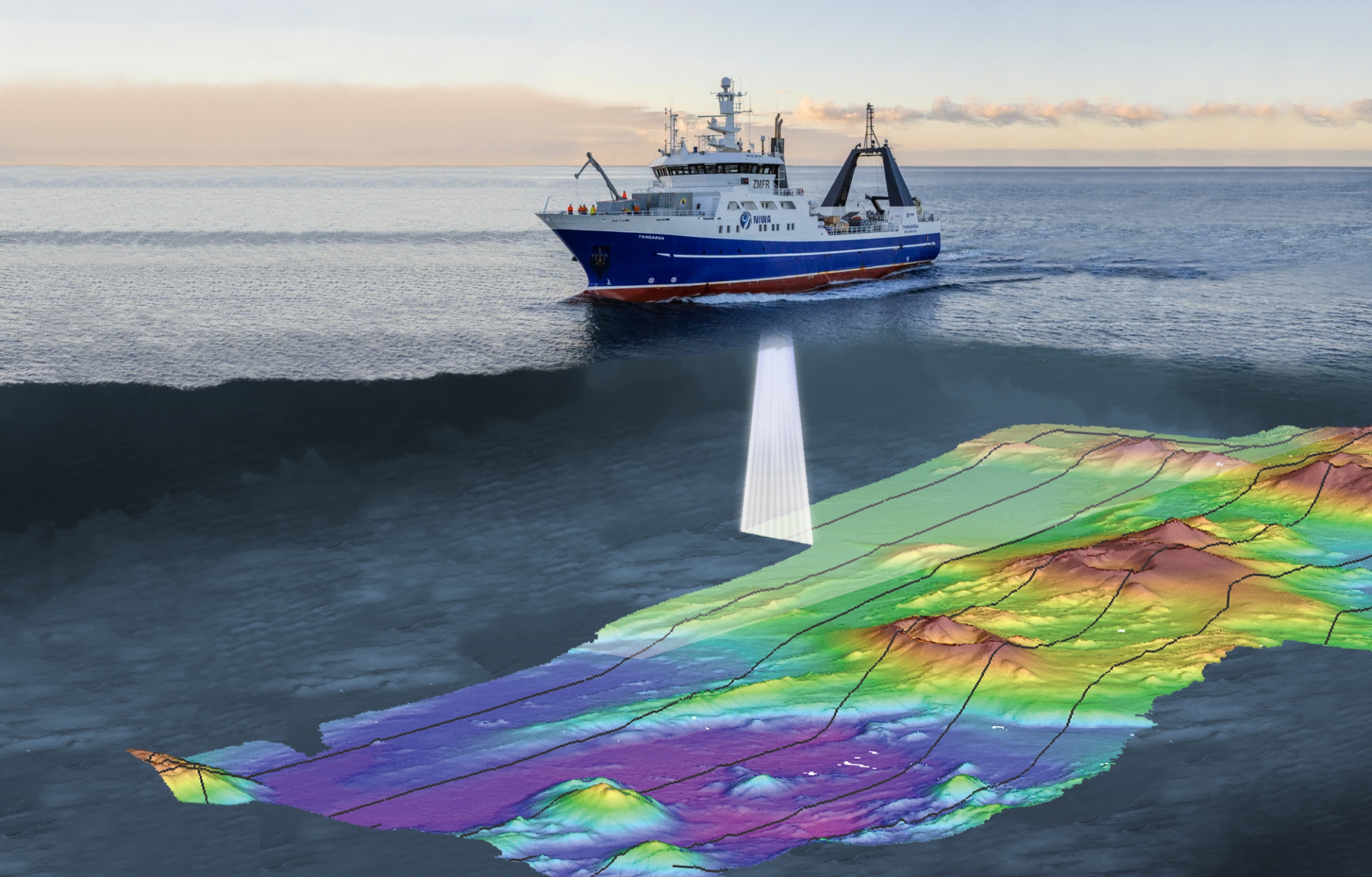 Multibeam, seabed mapping, swath, Tangaroa