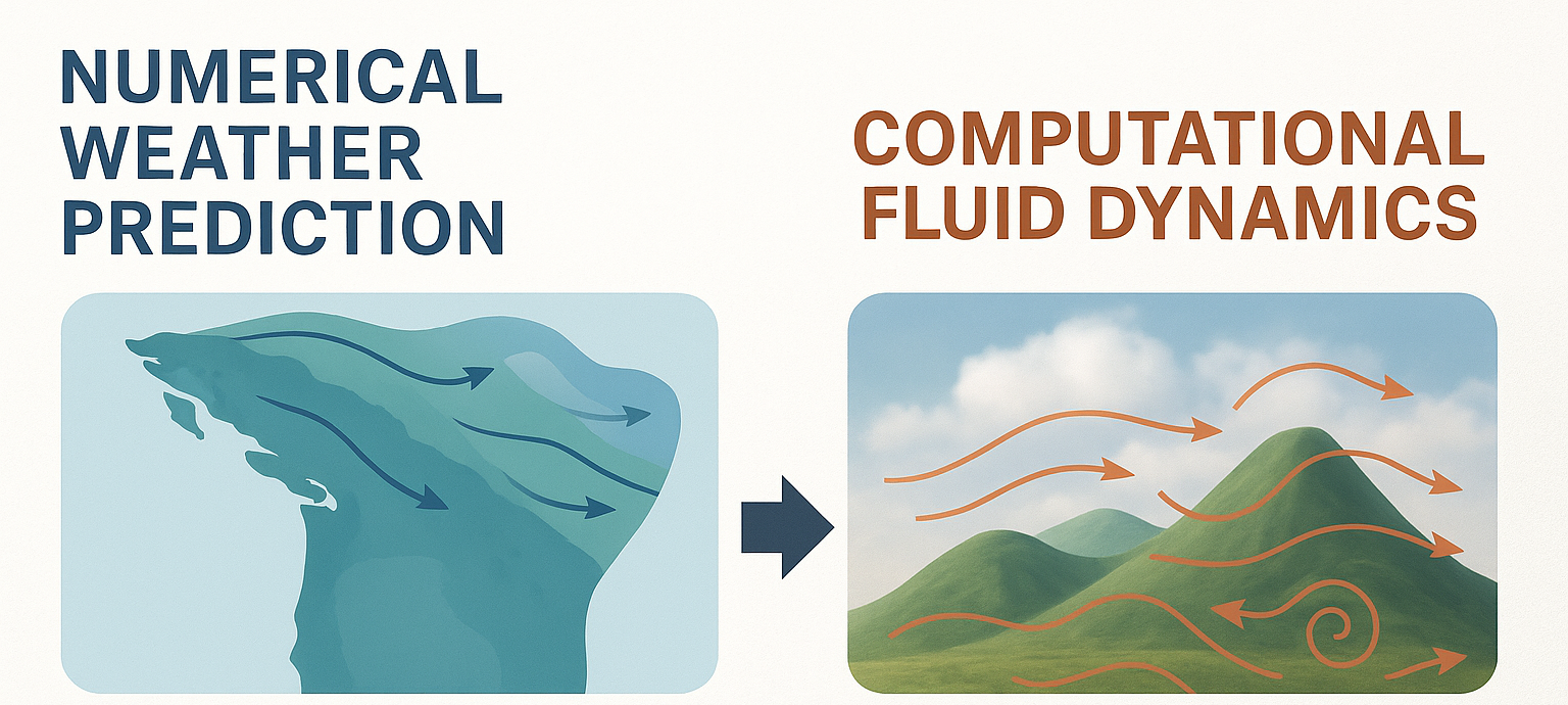 Numerical Weather Prediction is regional scale resolution (10s to 100s of kms)