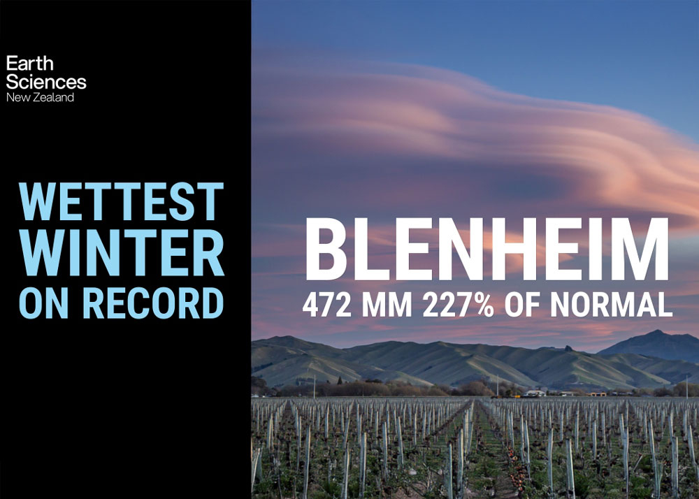2025 Wettest winter on record - Blenheim 