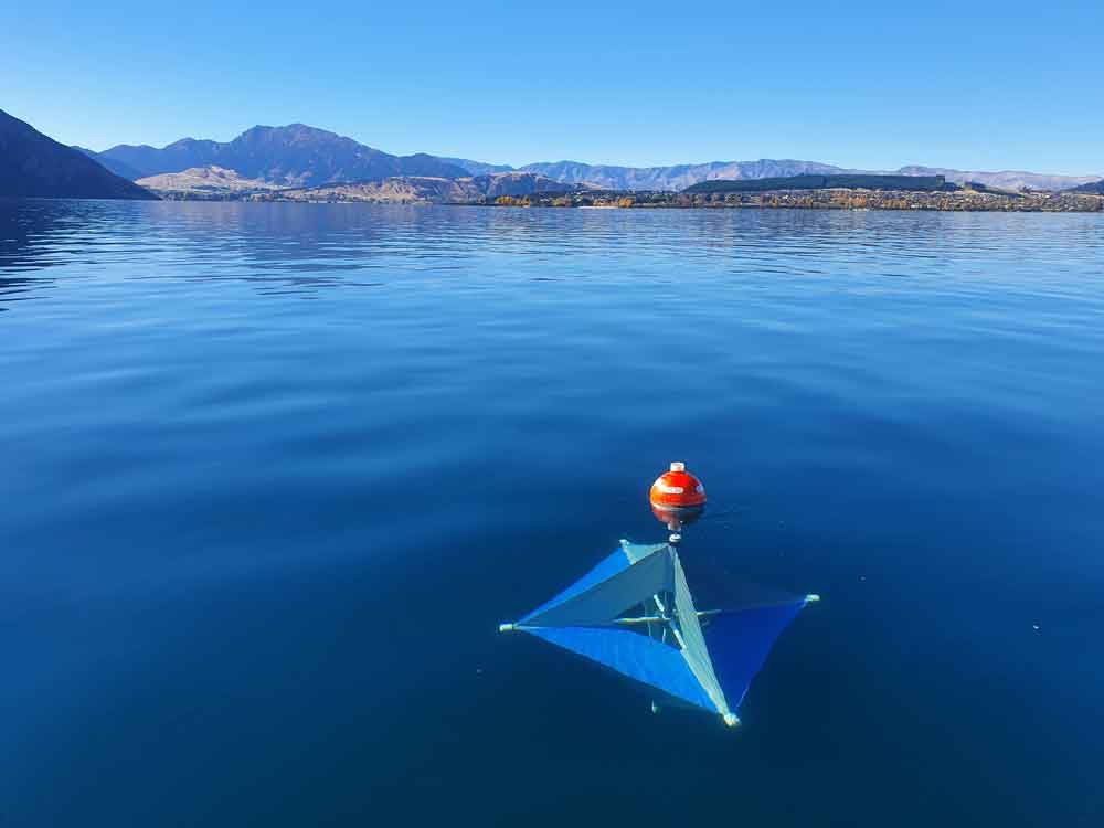 A drifter used in Lake Wanaka to measure surface currents.