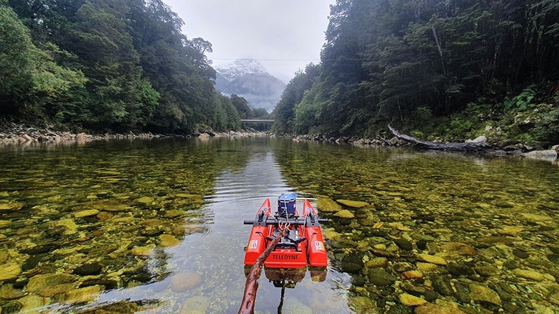 River flow gauging in Fiordland