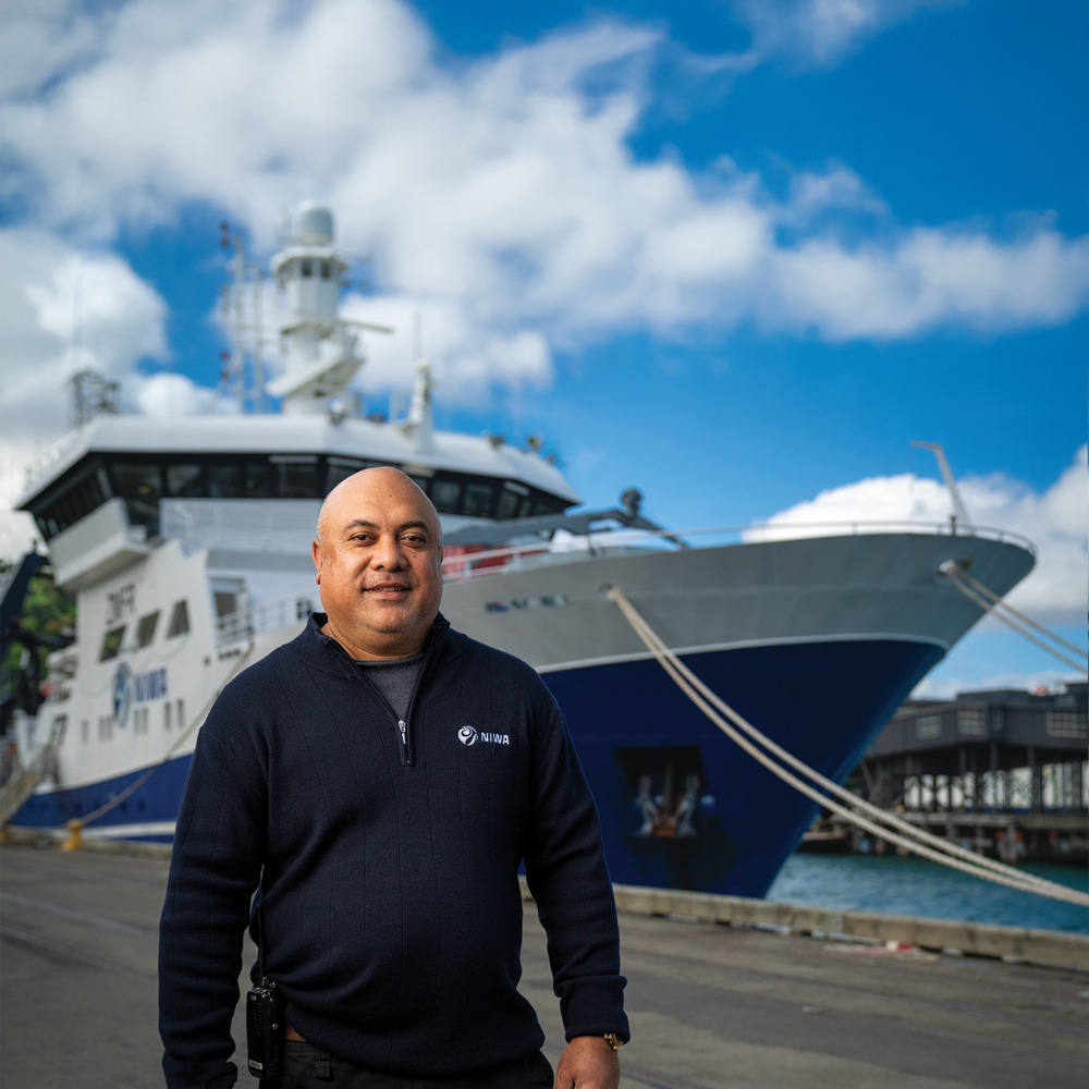 This year Mapu Jr Tapuai, RV Tangaroa’s new master, captained the ship on a six-week voyage to Antarctica, an experience he says he will cherish.