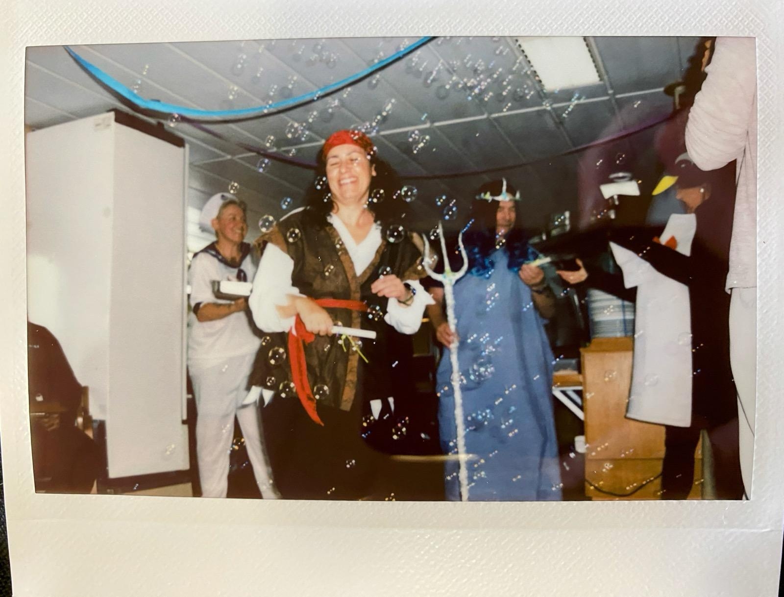 Teams celebrate crossing the 60 