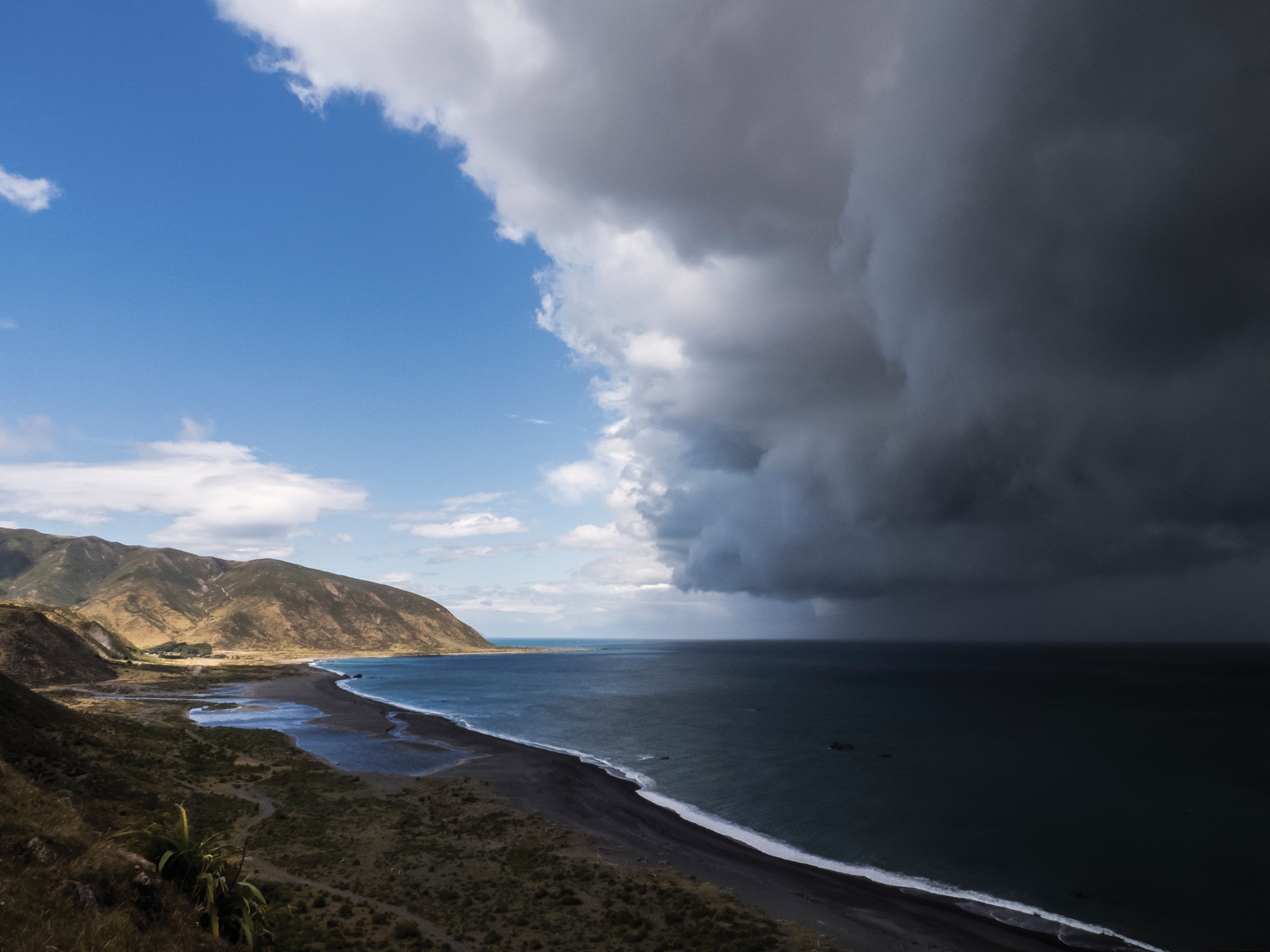clouds Wellington's south coast